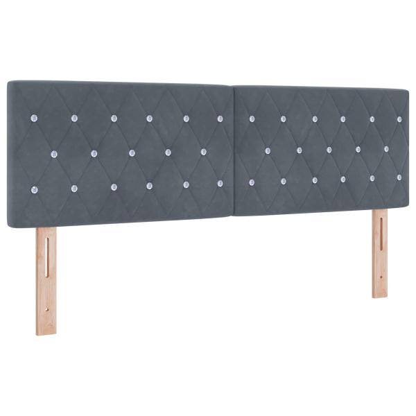 LED-Speicherbett mit Matratze Dunkelgrau 160 x 200 cm Samt