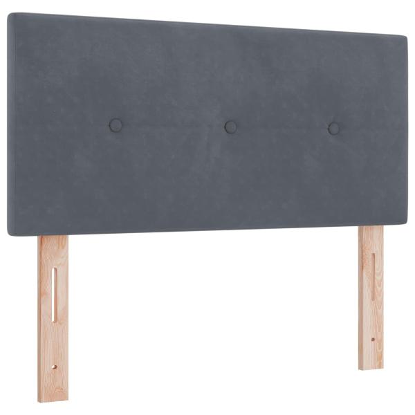LED-Speicherbett mit Matratze Dunkelgrau 100 x 200 cm Samt