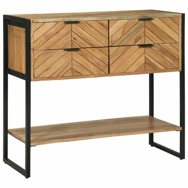 Konsolentisch Braun 90 x 35 x 80 cm Massivholz Akazie