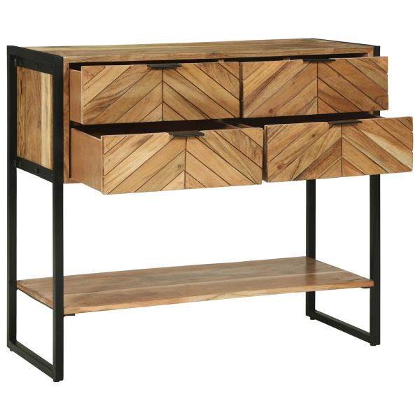 Konsolentisch Braun 90 x 35 x 80 cm Massivholz Akazie