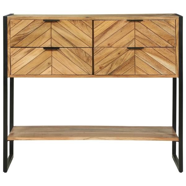Konsolentisch Braun 90 x 35 x 80 cm Massivholz Akazie