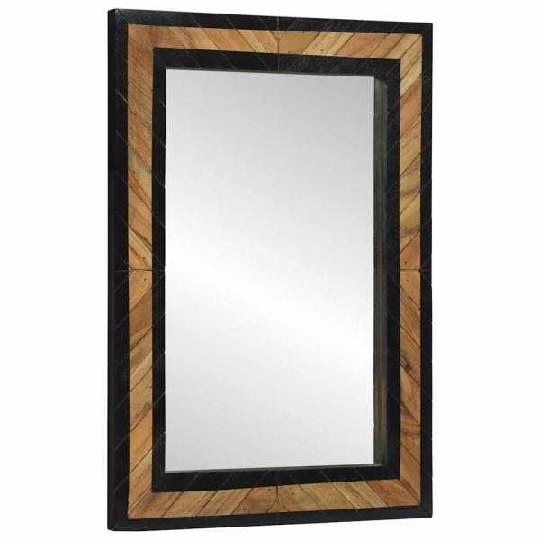 Wandspiegel Schwarz und Braun 70 x 2 x 70 cm Massivholz Akazie