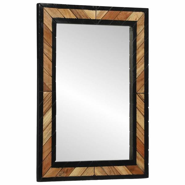 Wandspiegel Schwarz und Braun 70 x 2 x 70 cm Massivholz Akazie