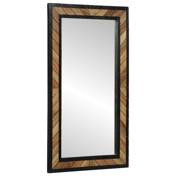 Wandspiegel Schwarz und Braun 50 x 2 x 90 cm Massivholz Akazie