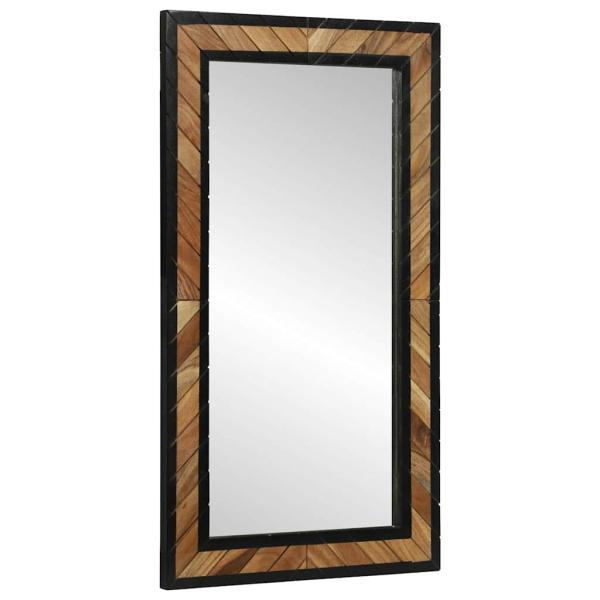 Wandspiegel Schwarz und Braun 50 x 2 x 90 cm Massivholz Akazie