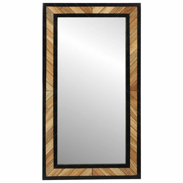 Wandspiegel Schwarz und Braun 50 x 2 x 90 cm Massivholz Akazie
