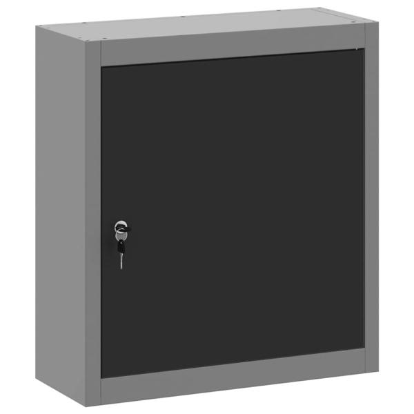 Werkzeugschrank Schwarz und Grau 50 x 20 x 55 cm Stahl