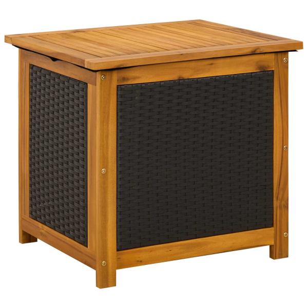 Gartenlagerbox 88 L Massivholz Akazie 60 x 50 x 56 cm Schwarz