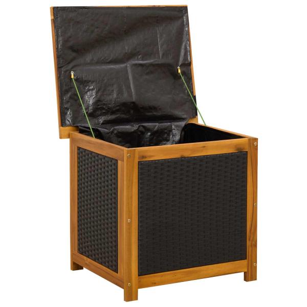 Gartenlagerbox 88 L Massivholz Akazie 60 x 50 x 56 cm Schwarz