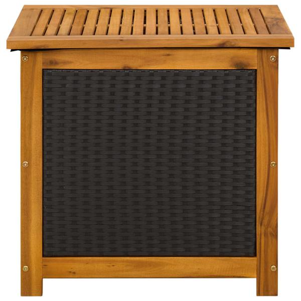 Gartenlagerbox 88 L Massivholz Akazie 60 x 50 x 56 cm Schwarz