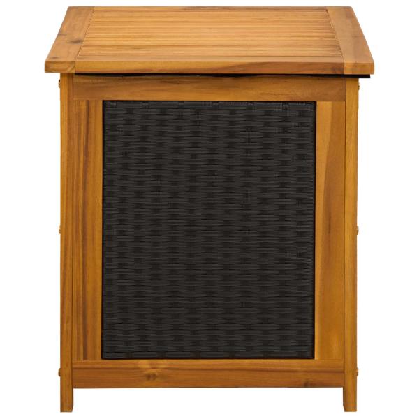 Gartenlagerbox 88 L Massivholz Akazie 60 x 50 x 56 cm Schwarz