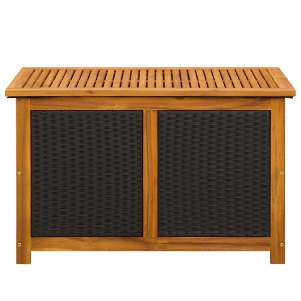 Gartenlagerbox 141 L Massivholz Akazie 90 x 50 x 56 cm Schwarz