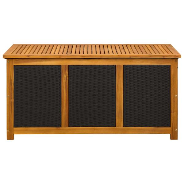 Gartenlagerbox 185 L Massivholz Akazie 113 x 50 x 56 cm Schwarz