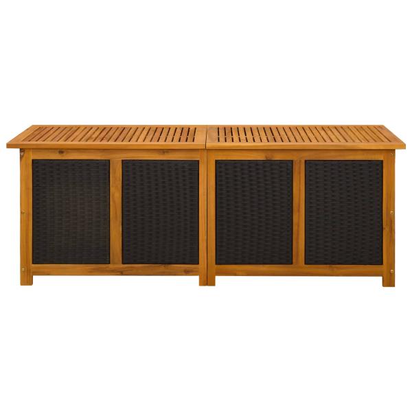 Gartenlagerbox 243 L Massivholz Akazie 150 x 50 x 56 cm Schwarz