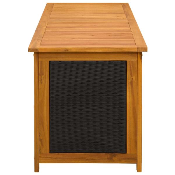 Gartenlagerbox 243 L Massivholz Akazie 150 x 50 x 56 cm Schwarz