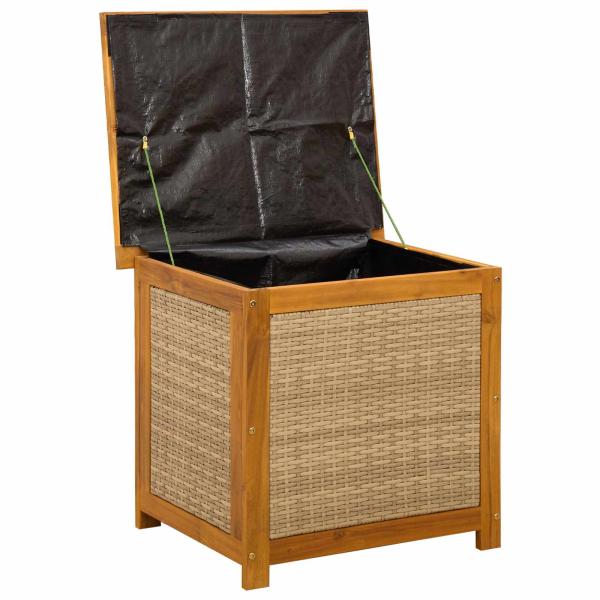 Gartenlagerbox 185 L Massivholz Akazie 60 x 50 x 56 cm Beige