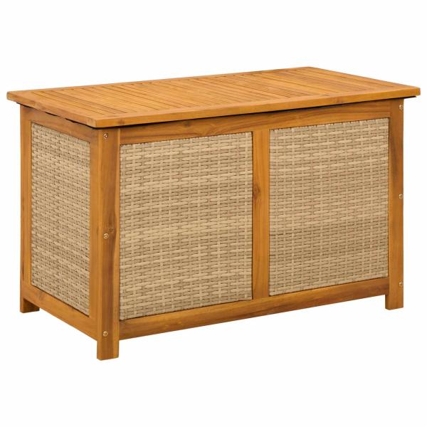 Gartenlagerbox 141 L Massivholz Akazie 90 x 50 x 56 cm Beige