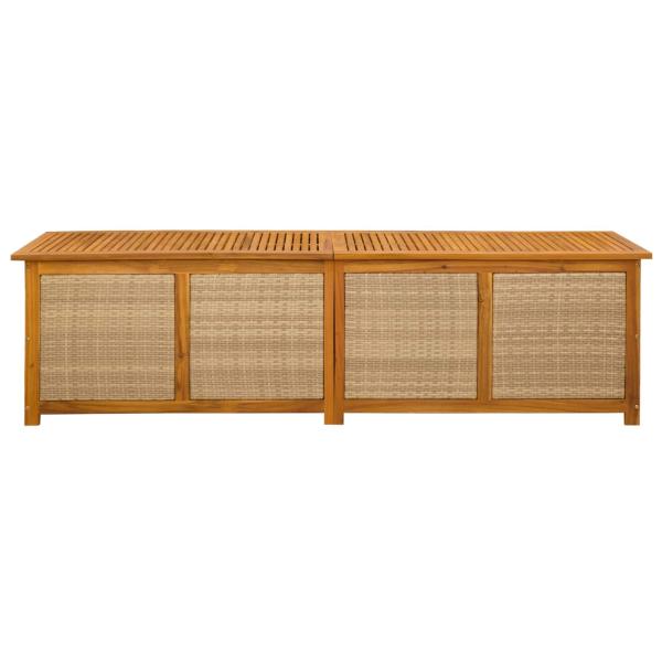 Gartenlagerbox 185 L Massivholz Akazie 200 x 50 x 56 cm Beige