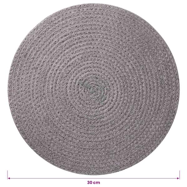 Jute-Untersetzer 12 Stk. Grau 100% Tossa-Jute