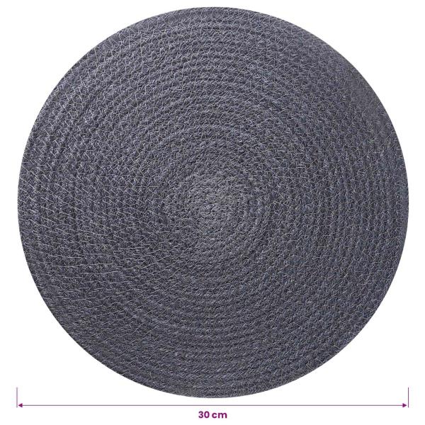 Jute-Untersetzer 12 Stk. Dunkelgrau 100% Tossa-Jute