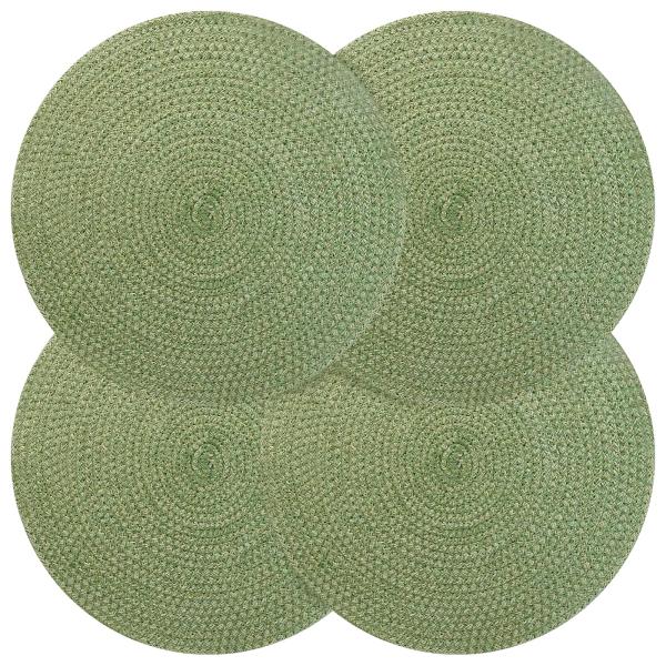ARDEBO.de - Jute-Untersetzer 4 Stk. Olivgrün 100% Tossa-Jute