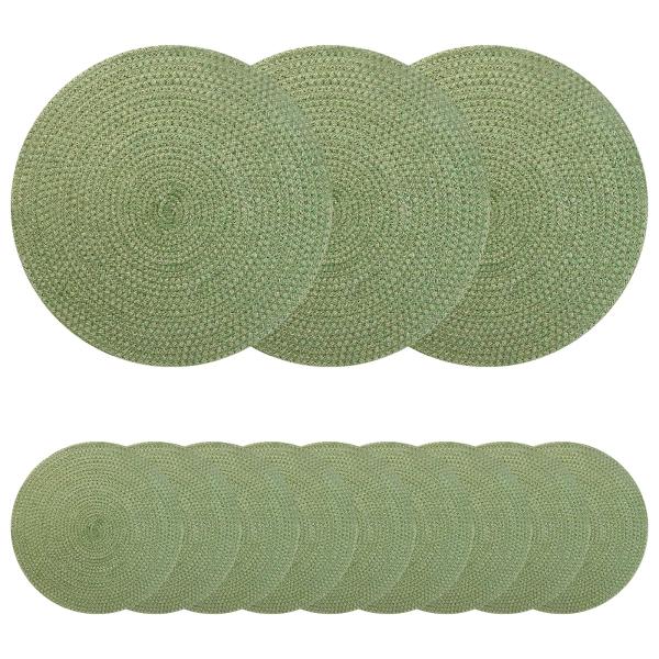 ARDEBO.de - Jute-Untersetzer 12 Stk. Olivgrün 100% Tossa-Jute