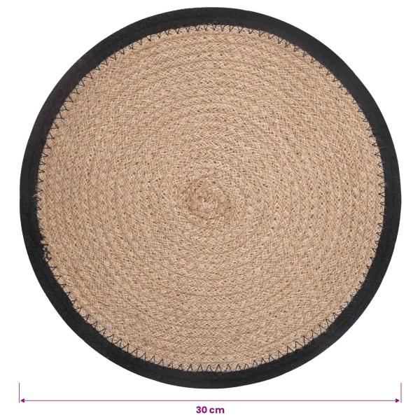 Jute Platzsets 4 Stk. Natürlich und Schwarz 100% Tossa Jute
