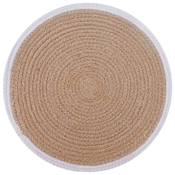 Jute Platzsets 4 Stk. Natürlich und Weiß 100% Tossa Jute