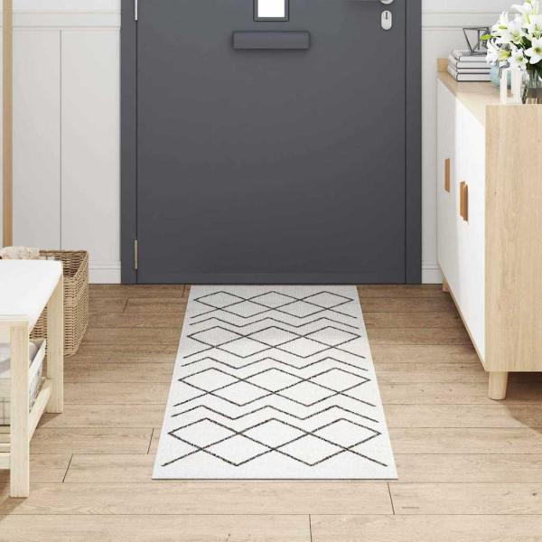 Küchen Teppich Weiß 180 x 60 cm Samt