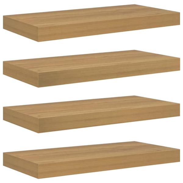Wandregal 4 stk. Braun 50 x 23,5 x 3,8 cm Holzwerkstoff