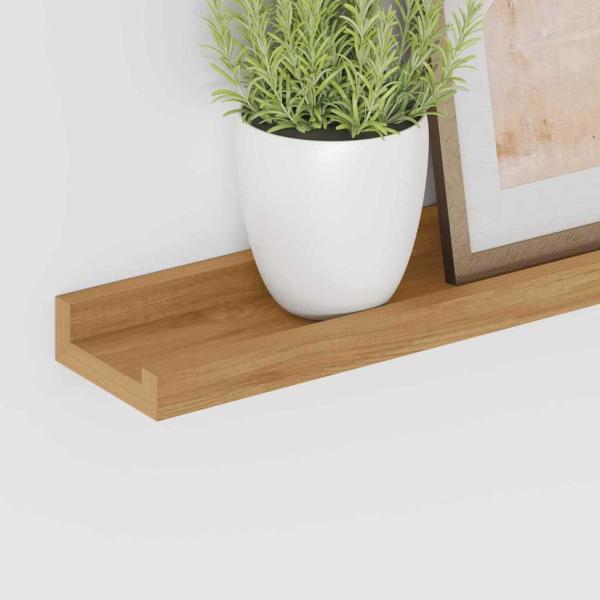 Wandregal 2 stk. Braun 100 x 9 x 3 cm Holzwerkstoff