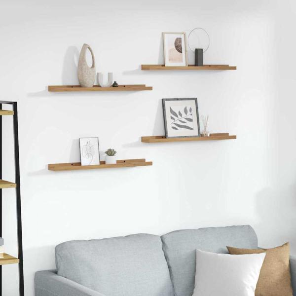 ARDEBO.de - Wandregal 4 stk. Braun 60 x 9 x 3 cm Holzwerkstoff