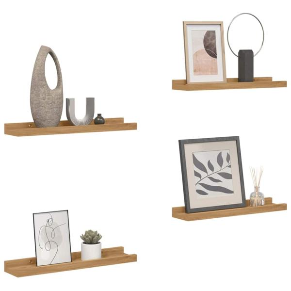 Wandregal 4 stk. Braun 60 x 9 x 3 cm Holzwerkstoff