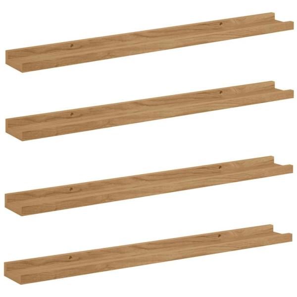 Wandregal 4 stk. Braun 80 x 9 x 3 cm Holzwerkstoff
