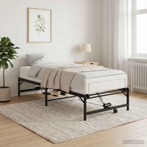 Elektrisch verstellbares Bettgestell Schwarz 90 x 200 cm Stahl