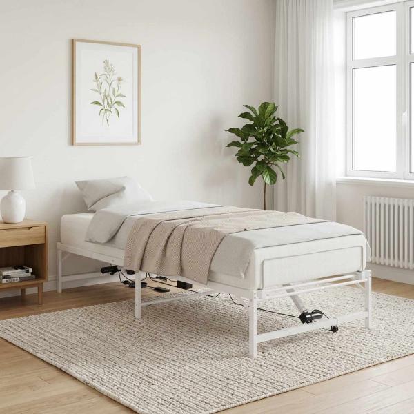 Elektrisch verstellbares Bettgestell Weiß 80 x 200 cm Stahl