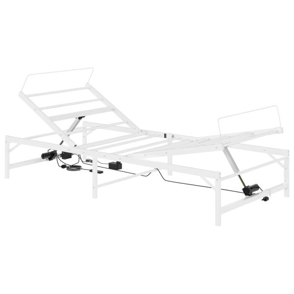 Elektrisch verstellbares Bettgestell Weiß 90 x 200 cm Stahl