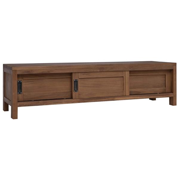 ARDEBO.de - TV-Schrank 110 x 30 x 30 cm Massivholz Teak Natur