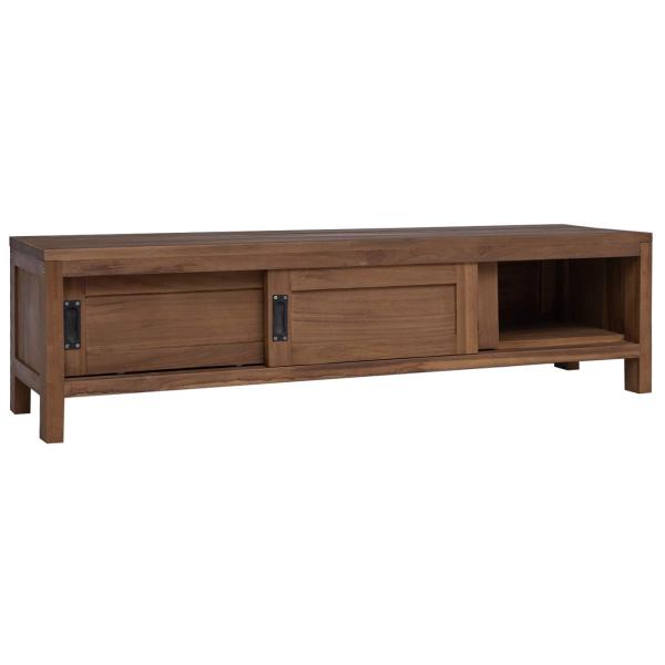 TV-Schrank 110 x 30 x 30 cm Massivholz Teak Natur