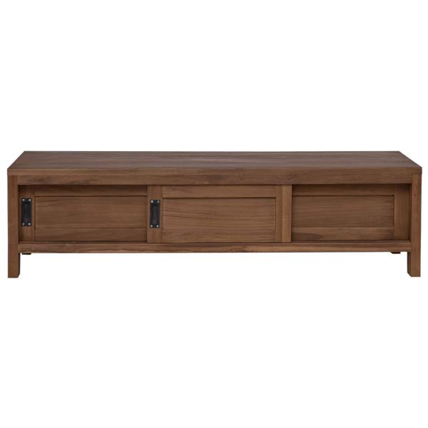 TV-Schrank 110 x 30 x 30 cm Massivholz Teak Natur