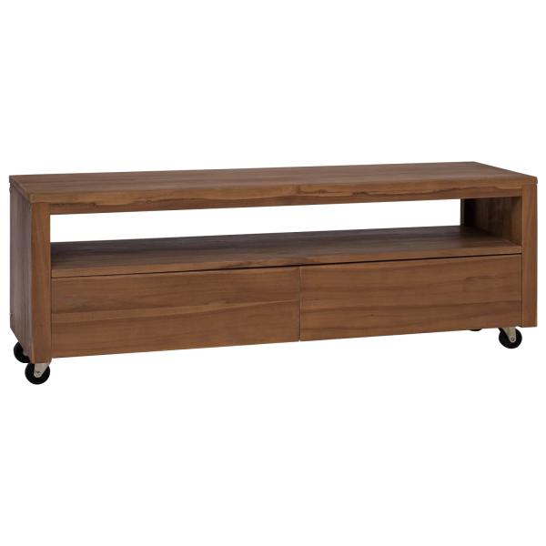 ARDEBO.de - TV-Schrank 110 x 30 x 40 cm Natur Massivholz Teak