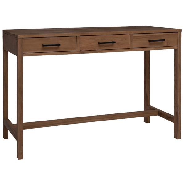 ARDEBO.de - Schreibtisch mit Schubladen Natur Massivholz Teak