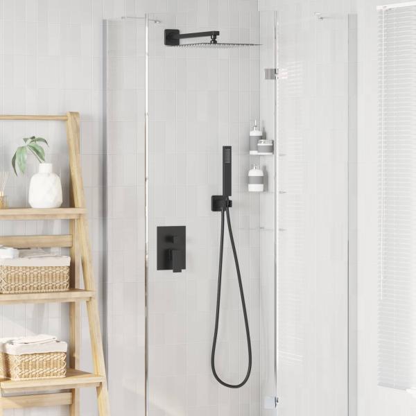 ARDEBO.de - Verborgenes Duschsystem (Quadrat) Schwarz Edelstahl 201