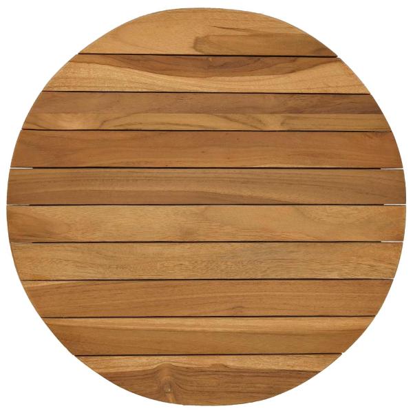 Tischplatte Ø 40 x 3,5 Rund Massives Teakholz Natur