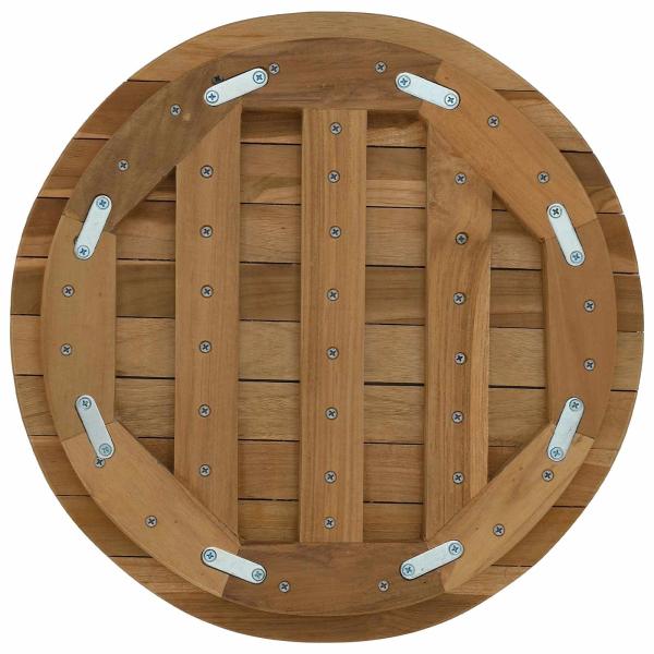 Tischplatte Ø 40 x 3,5 Rund Massives Teakholz Natur