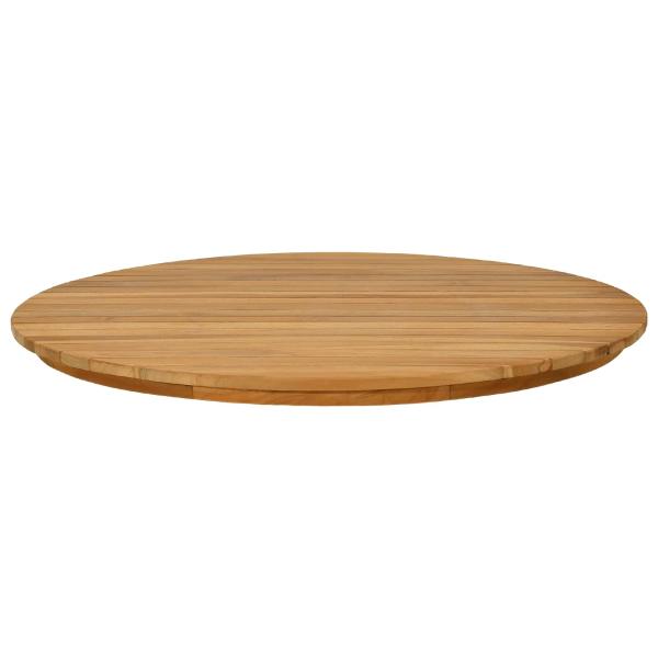 Tischplatte Ø 70 x 3,5 Rund Massives Teakholz Natur