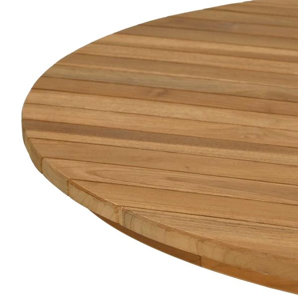 Tischplatte Ø 70 x 3,5 Rund Massives Teakholz Natur