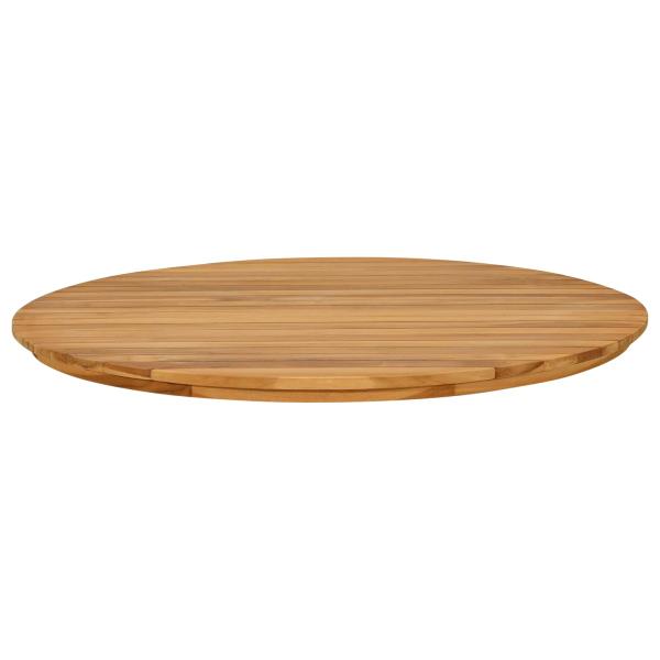 Tischplatte Ø 80 x 3,5 Rund Massives Teakholz Natur