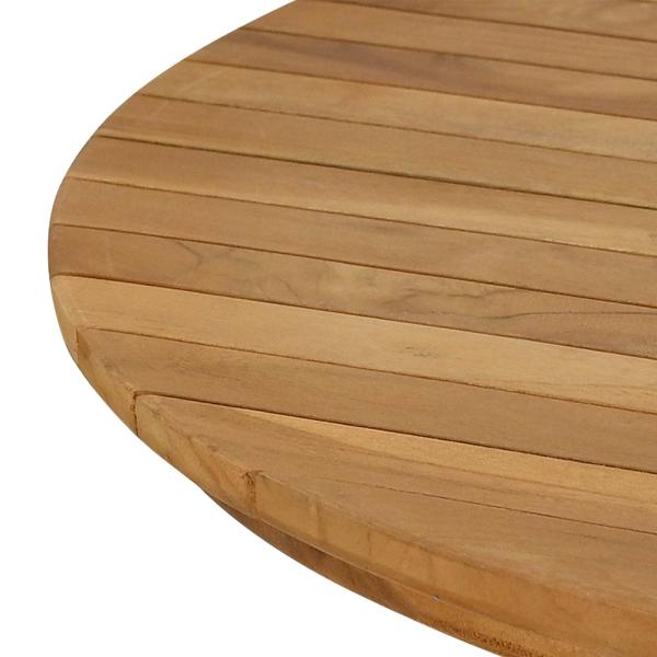 Tischplatte Ø 80 x 3,5 Rund Massives Teakholz Natur