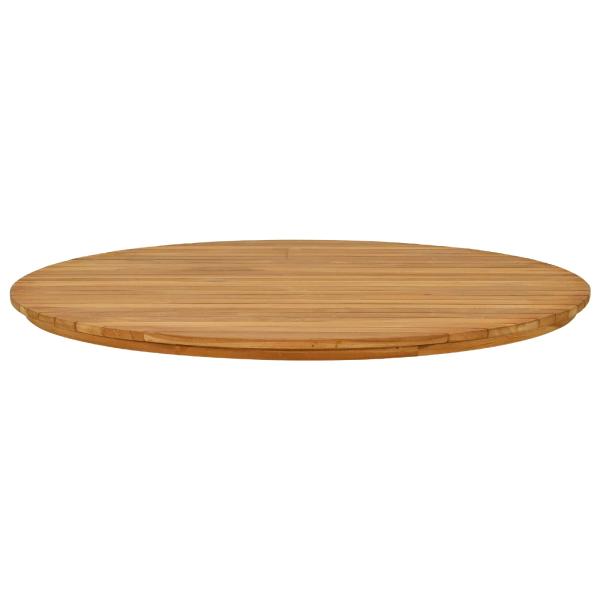 Tischplatte Ø 90 x 3,5 Rund Massives Teakholz Natur